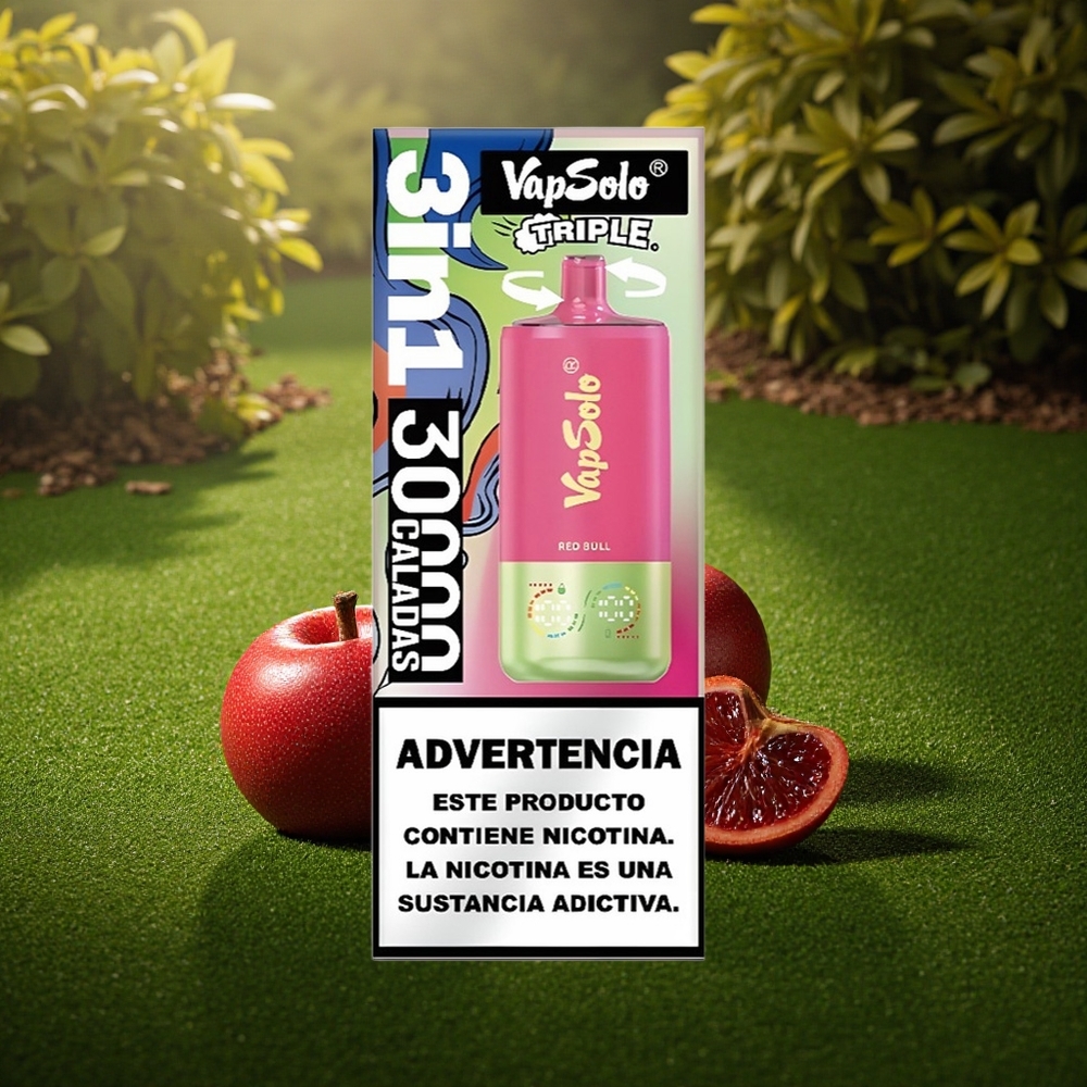 Vapsolo Triple 30000 Puffs Punane Tuli Kolmekordne 40ml Type-C