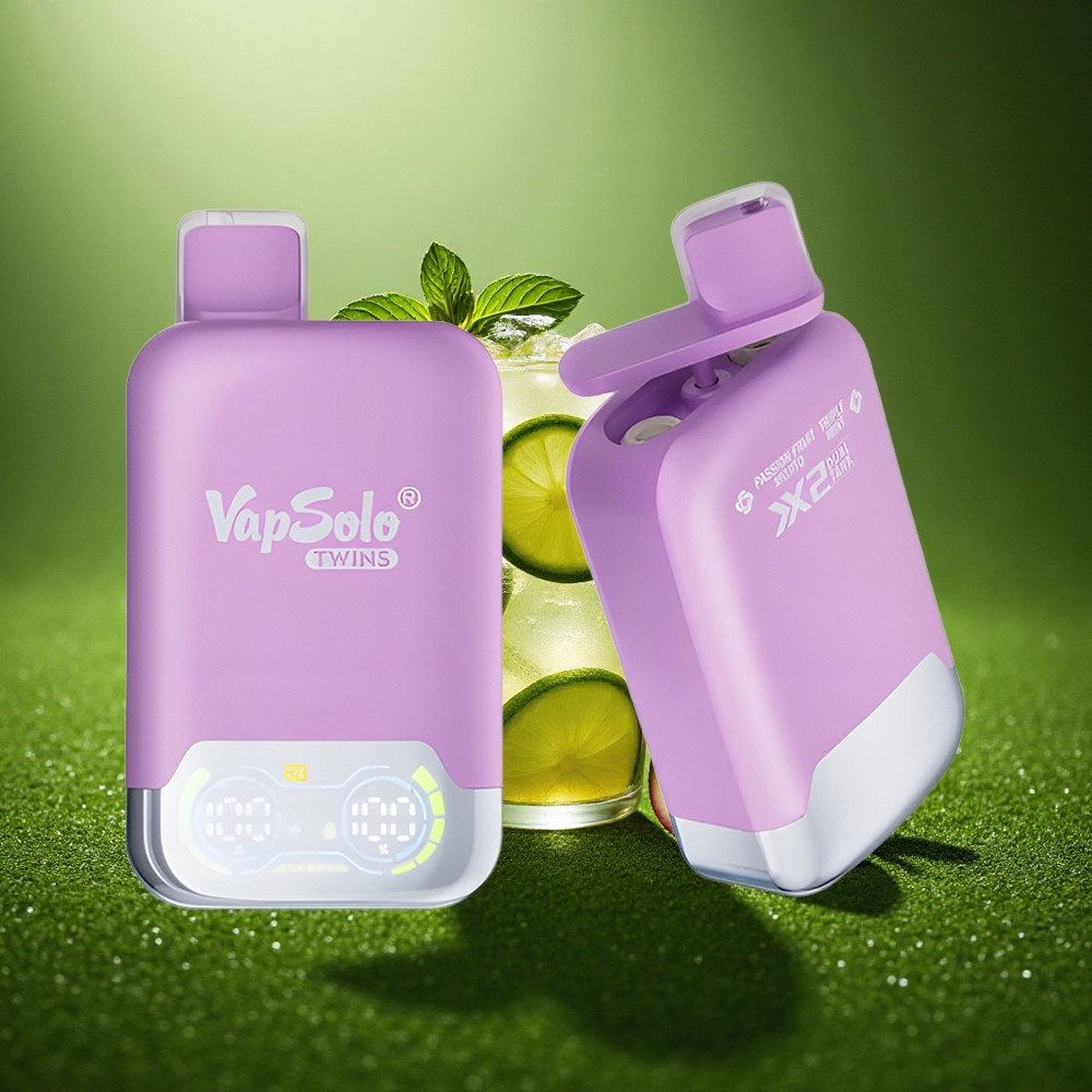 Vapsolo Twins 20000 Puffs Passionimoosi & Kolmekordne Mündi Duo 40ml Type-C