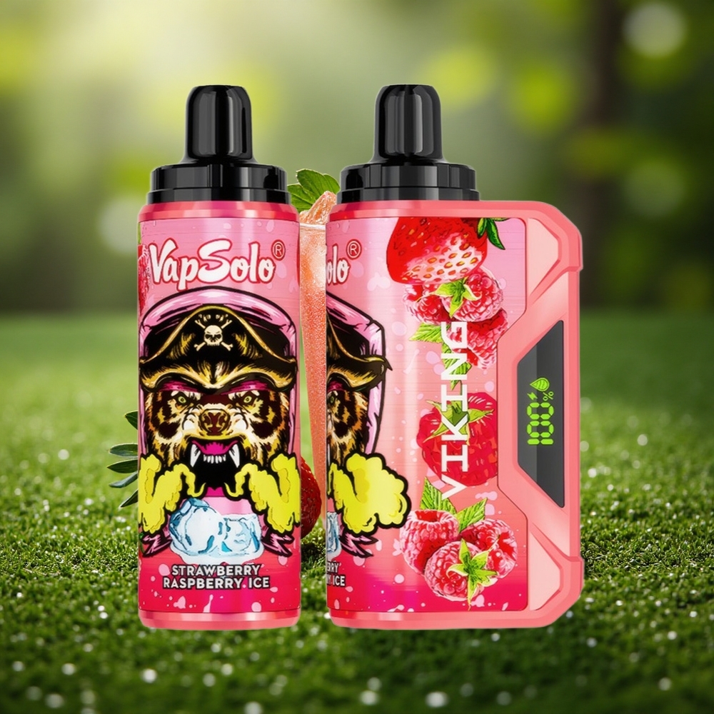 VapSolo VIKING 12000 Puffs Maasika-Vaarikajää 22ml Type-C LED