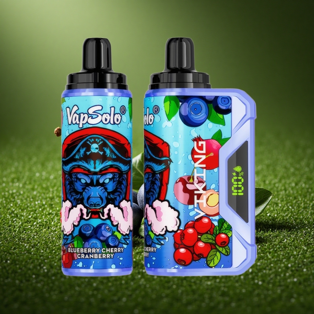 VapSolo VIKING 12000 Puffs Mustikas Kirss Jõhvika Tüüp-C 22ml LED