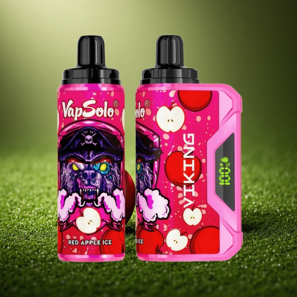 VapSolo VIKING 12000 Puffs Punane Õunajää Tüüp-C 22ml 20mg