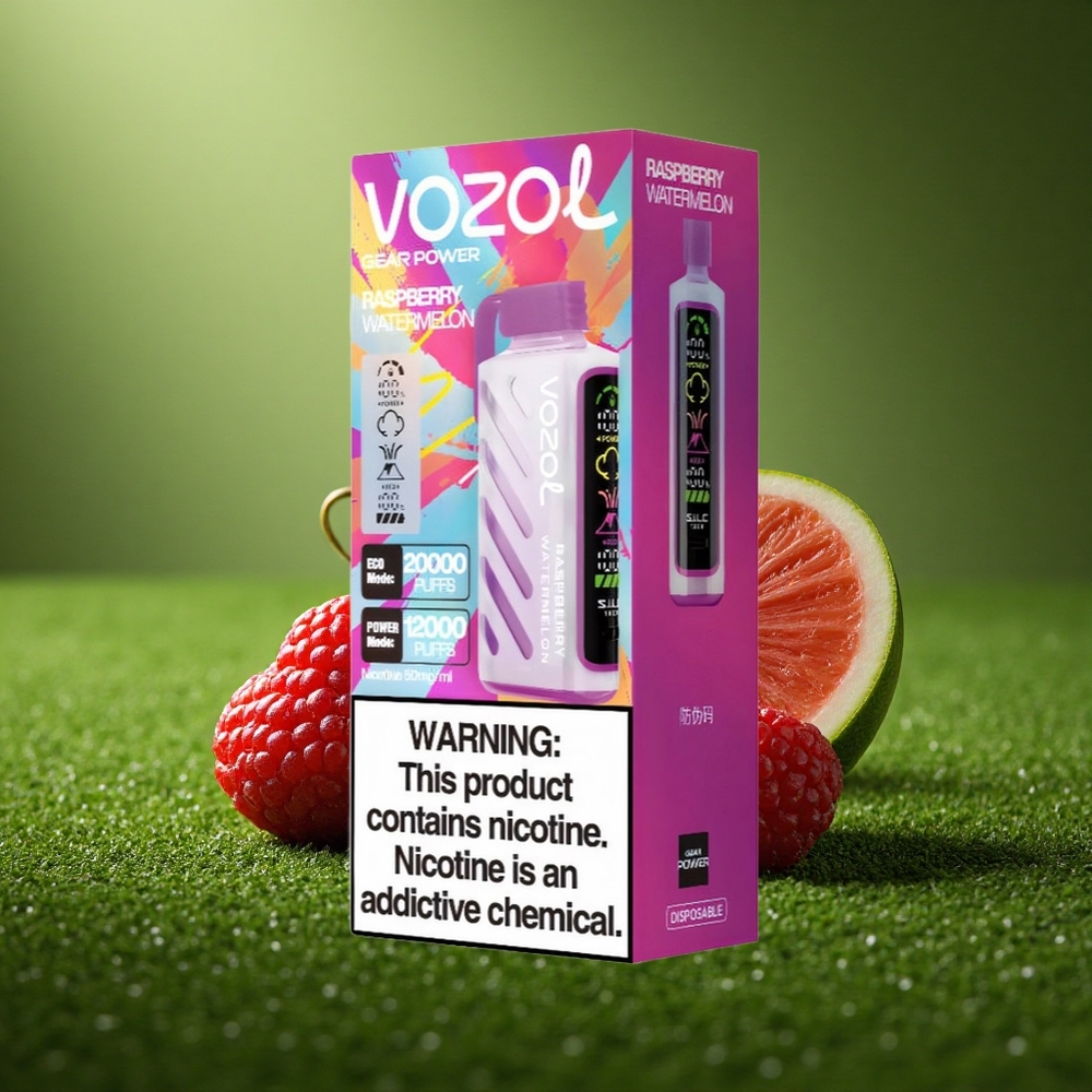 VOZOL Gear Power 20000 Puffs Värske Maasikas-Arbuus DualMesh 20mL Ekraan