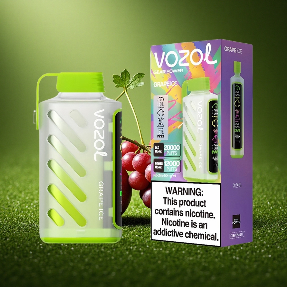 VOZOL Gear Power 20000 Puffs Viinamarja Jää Dual Mesh Ekraan