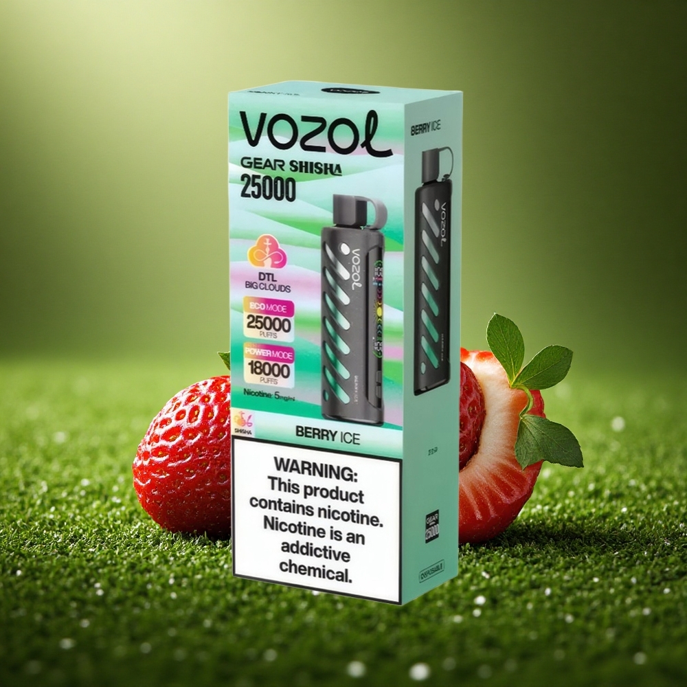 VOZOL Gear Shisha 25000 Puffs Marjajää Dual Mesh 1000mAh 5mg