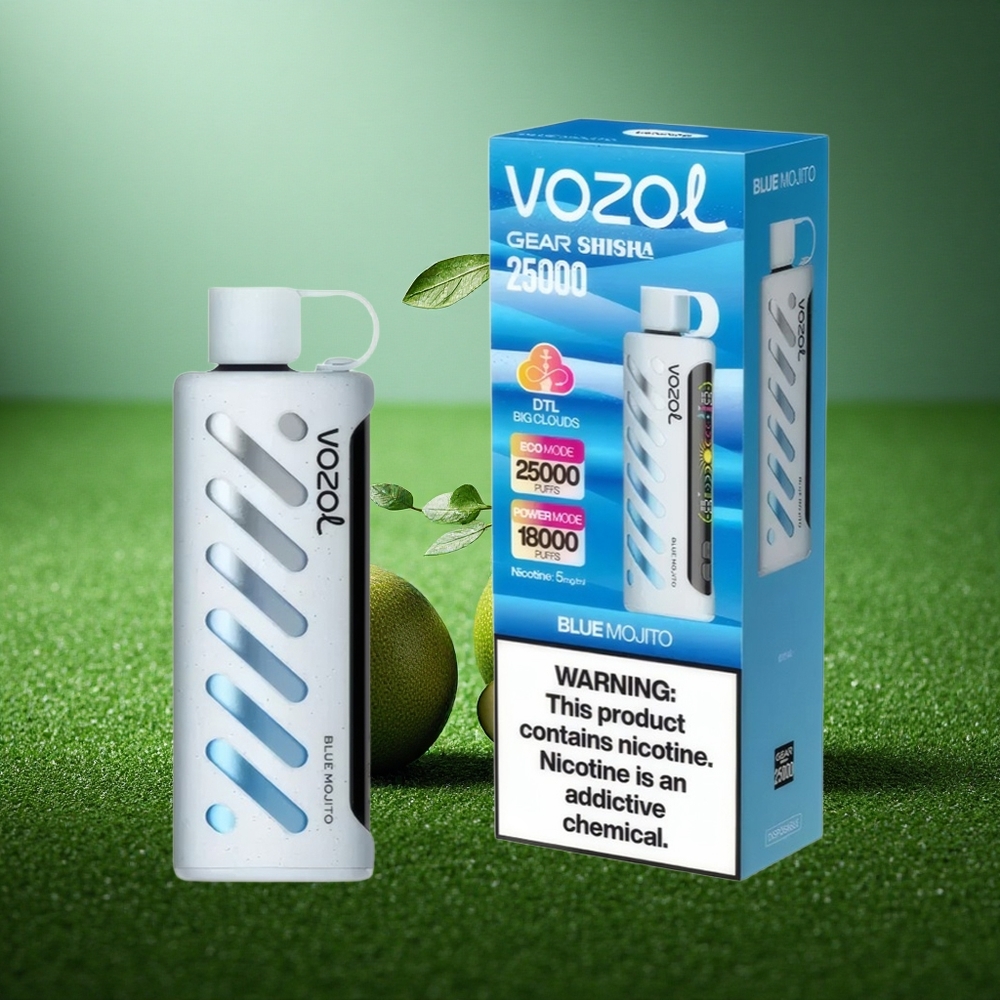VOZOL Gear Shisha 25000 Puffs Sinine Mojito 25000 Suutmist 1000mAh Topeltvõrk