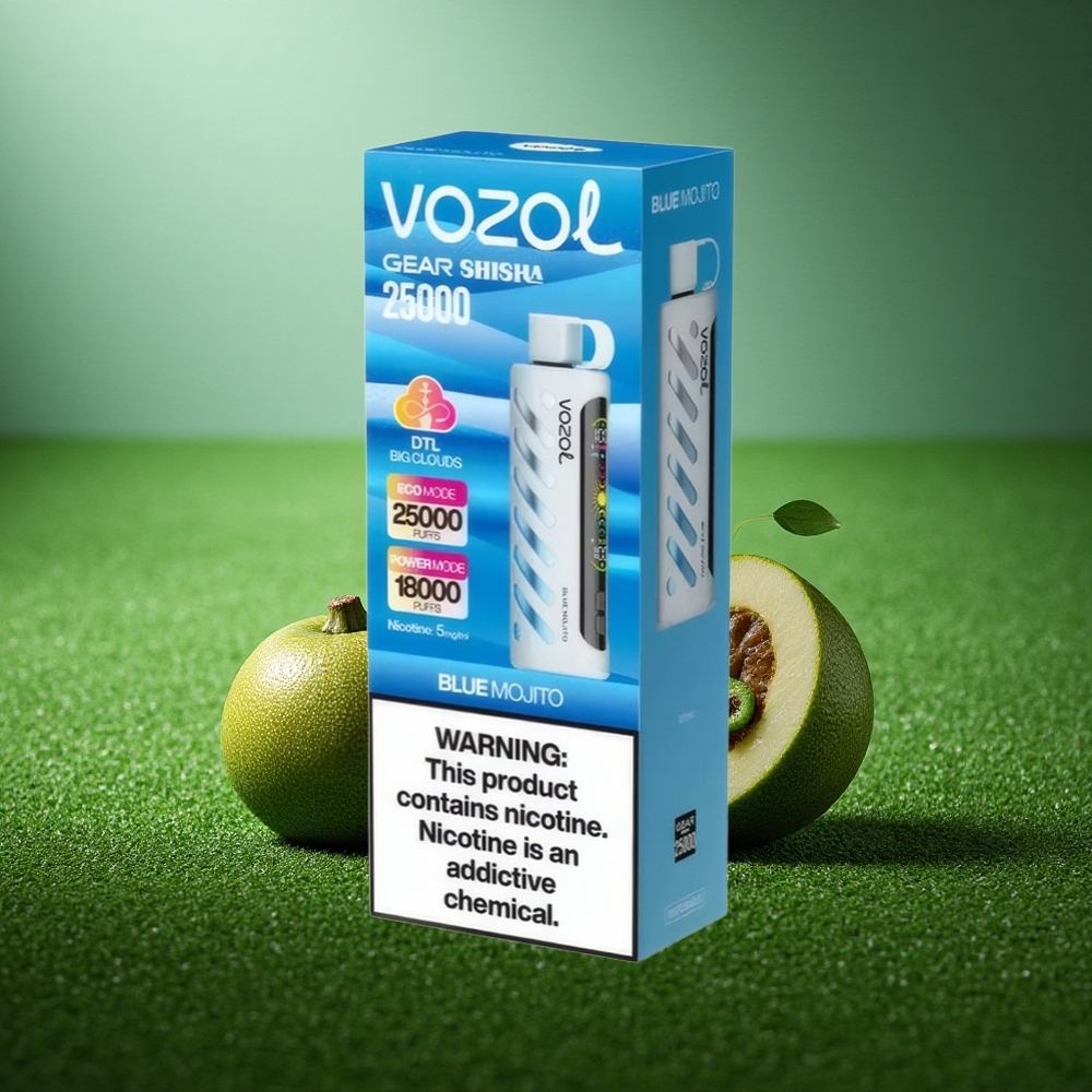 VOZOL Gear Shisha 25000 Puffs Sinine Mojito 25000 Suutmist 1000mAh Topeltvõrk