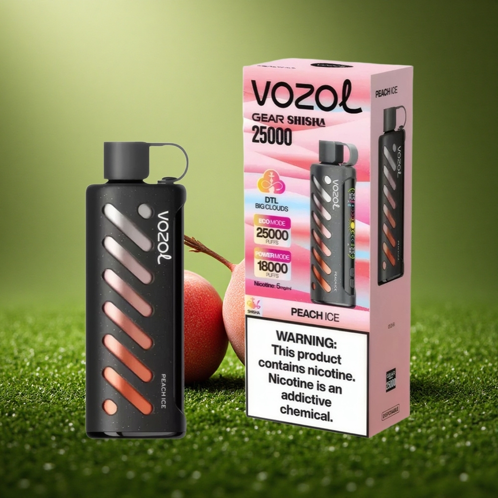 VOZOL Gear Shisha 25000 Puffs Virsikujää Dual Mesh 1000mAh