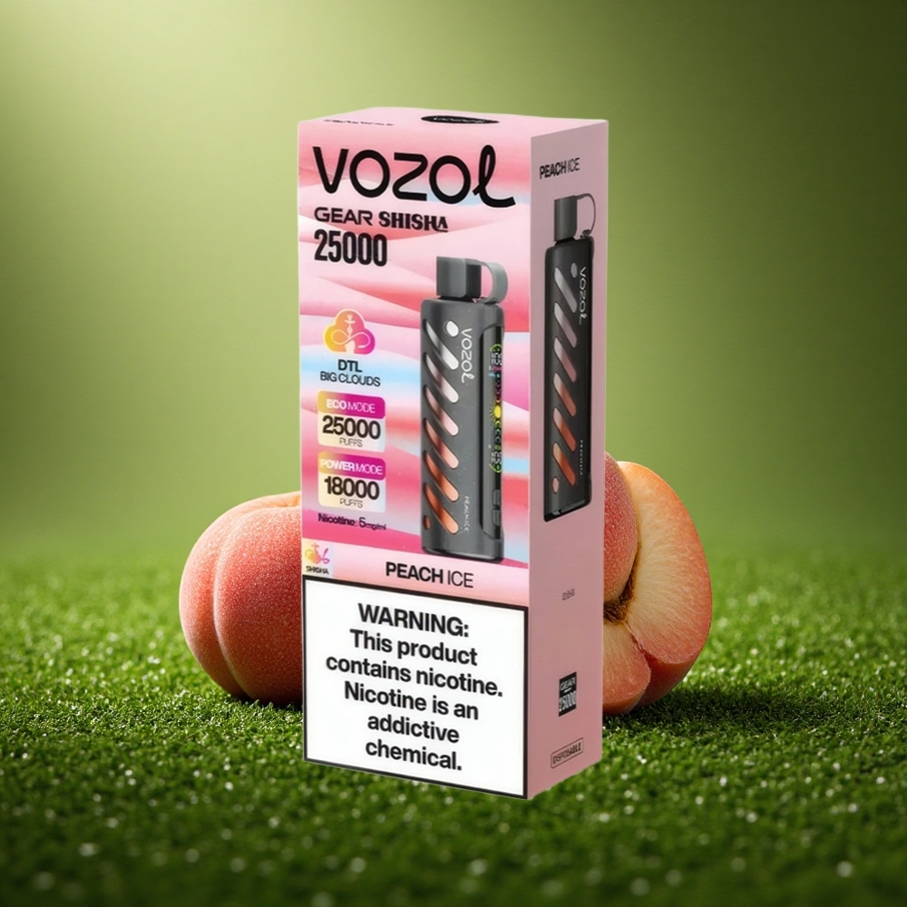 VOZOL Gear Shisha 25000 Puffs Virsikujää Dual Mesh 1000mAh