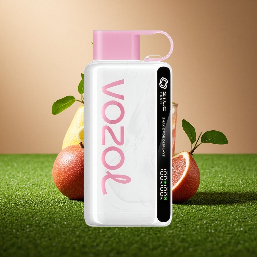 VOZOL STAR 9000/12000 Puffs Roosa Sidrunimahl VIBRATSIOON KIIRE LAADIMINE TAASKASUTATUD PLASTIK