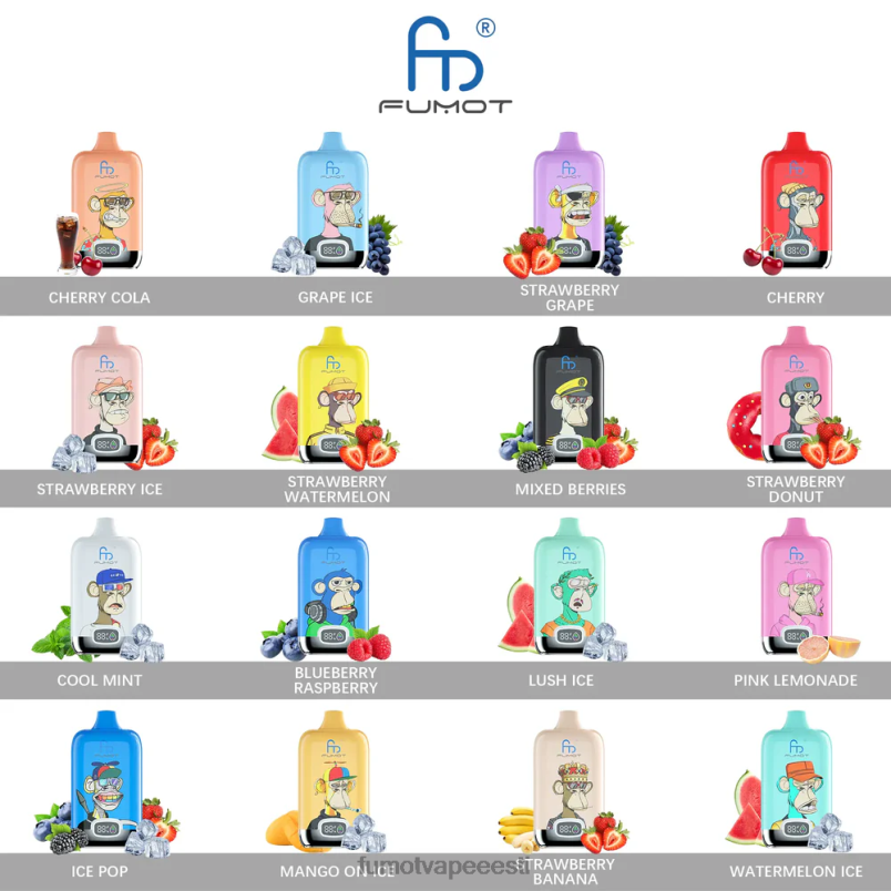 Fumot Digital Box ühekordne vape pod 12000 - 20ml (1 tk) virsiku mango 6Z62Z140 Fumot Vape Nicotine