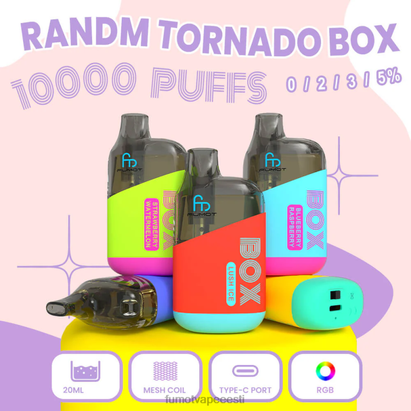 Fumot Tornado karp 10000 ühekordset vape pod - 20ml (1 tk) roosa limonaad 6Z62Z352 Fumot Vape Eesti