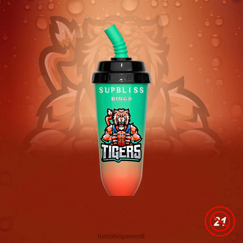 Fumot Supbliss Bingo 8000 ühekordselt kasutatav vape pod seade - 16 ml (1 tk) daami tapja 6Z62Z400 Fumot Vape Nicotine