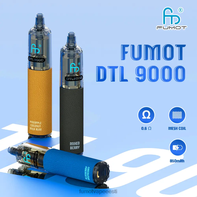 Fumot DTL ühekordne vape pen 9000-18ml (1 tk) sinine vaarikas sidrun 6Z62Z369 Fumot Disposable Vape